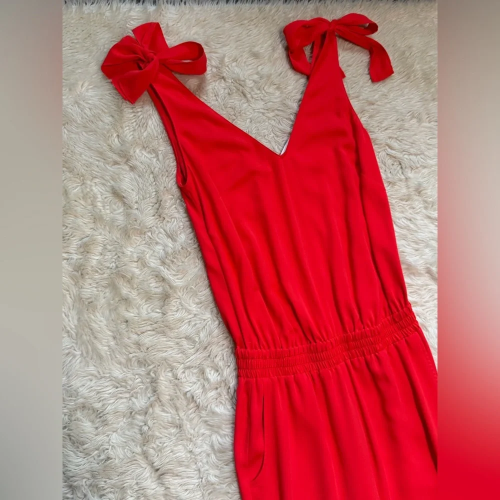 Amanda Uprichard Josephina Jumpsuit in Crimson Red - Size XS - Picture 4 of 6